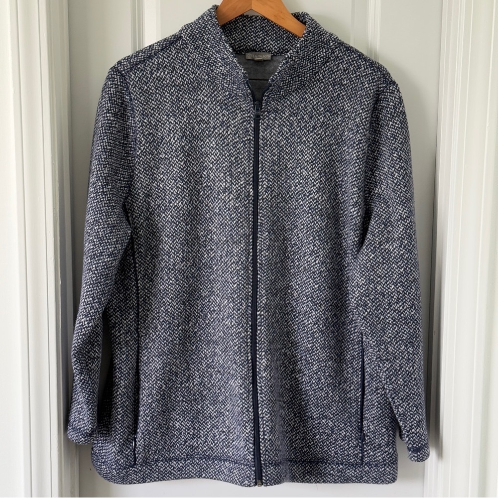 T by Talbots Textured Knit Herringbone Jacket